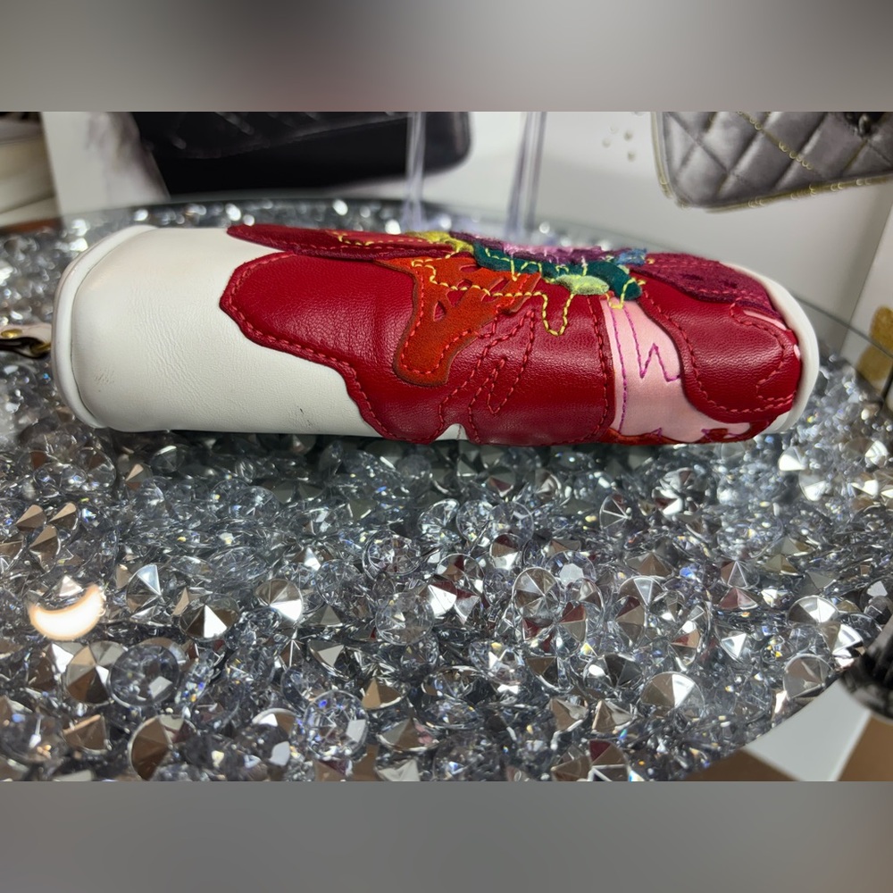 Coach 05’ poppy floral appliqué vintage RARE Poppy for Peace Kisslock EUC - Picture 13 of 16